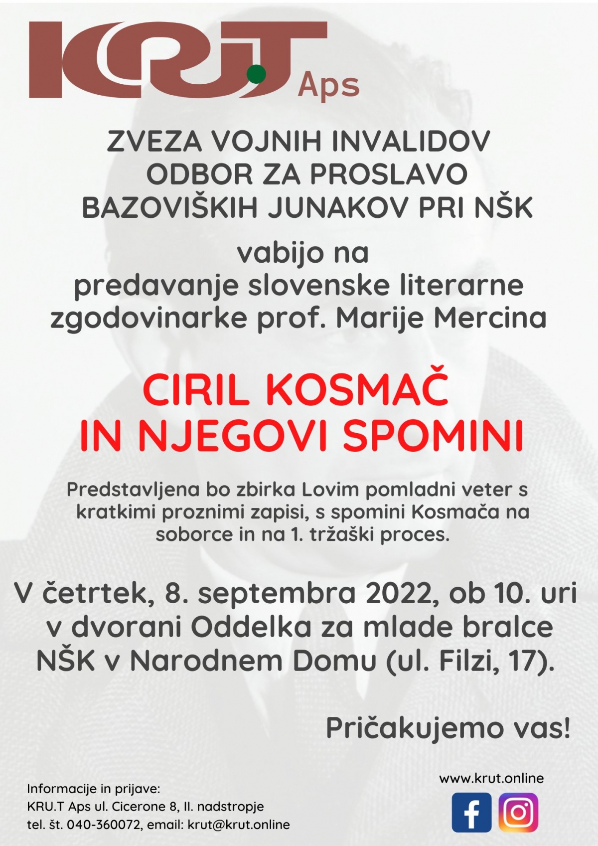 Predavanje slovenske literarne zgodovinarke Marije Mercina 