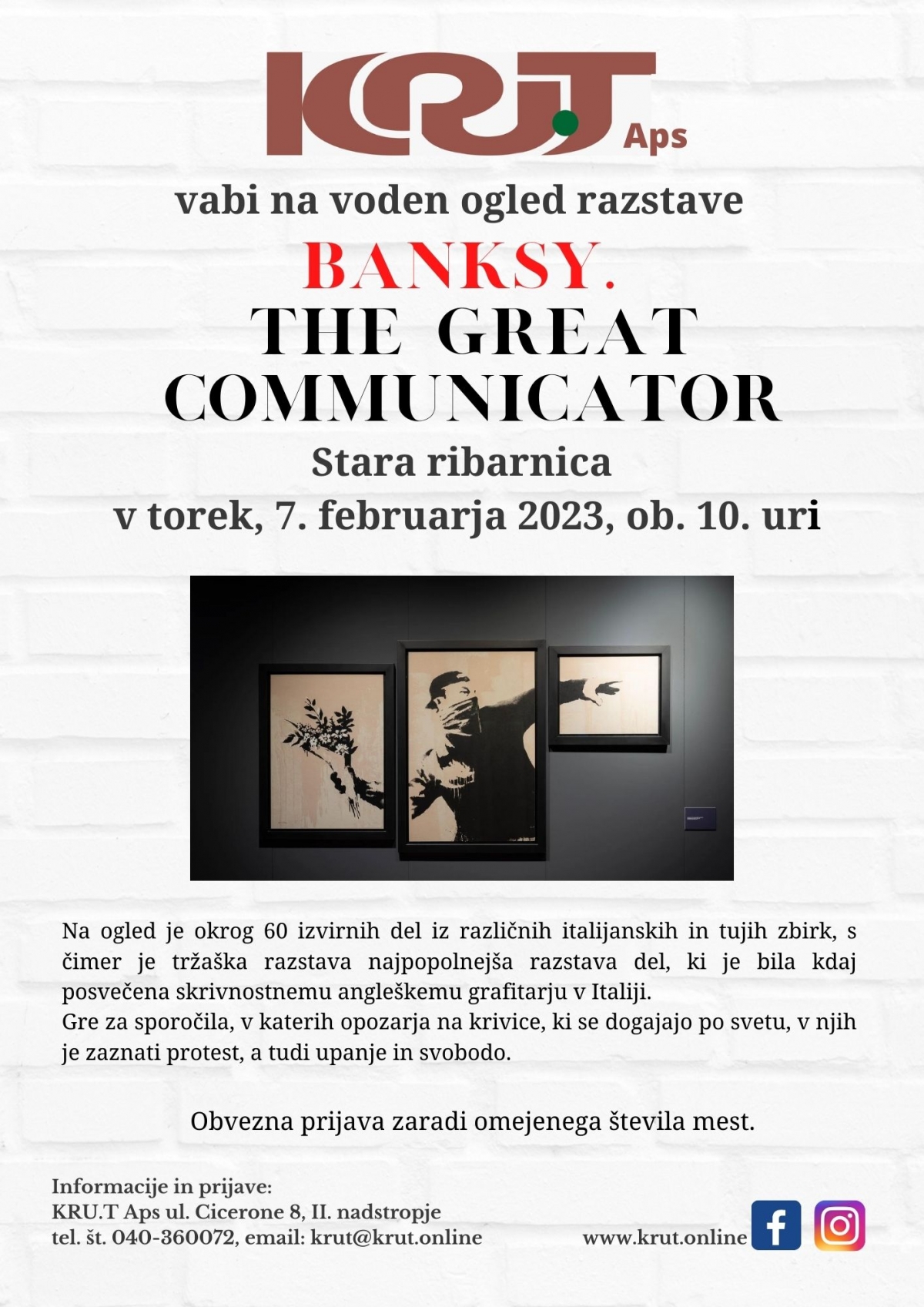 Voden ogled razstave Banksy - The great communicator v torek, 7. februarja ob 10. uri